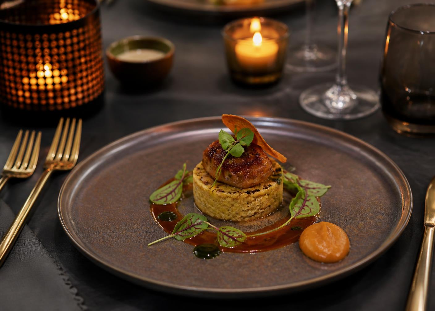 Plated dish, illustrative image